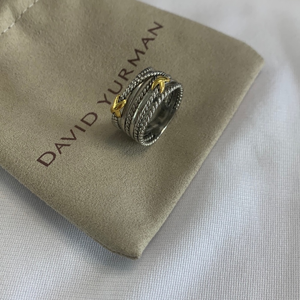 David Yurman Layered Twisted Wire Ring Size 8